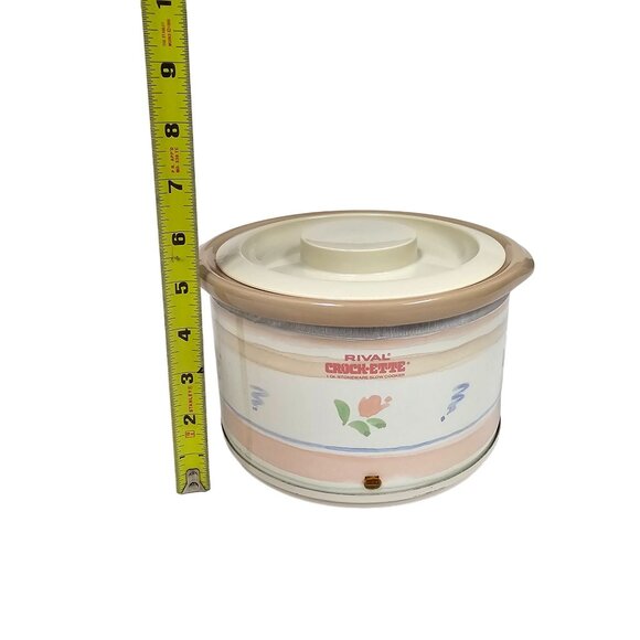 Vintage Rival Crock-Pot 1.5 Qt Stoneware Slow Cooker Retro Floral Design - Picture 9 of 10